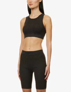 ESSENTIALS Logo-tab Ribbed Woven Shorts -Whistles Store R04111040 OFFBLACK ALT02