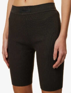 ESSENTIALS Logo-tab Ribbed Woven Shorts -Whistles Store R04111040 OFFBLACK ALT04