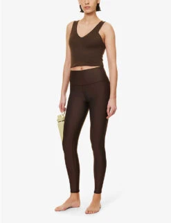 Real V-neck Stretch-woven Tank Top -Whistles Store R04111675 ESPRESSO ALT01