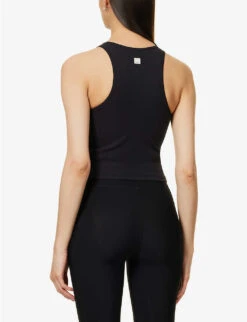 Vuori Mudra Brand-patch Stretch-jersey Top -Whistles Store R04114833 BLACK ALT03