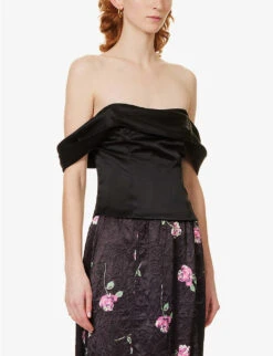 Lux Strapless Silk Top -Whistles Store R04115879 BLACK ALT02