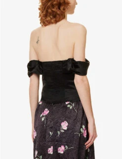 Lux Strapless Silk Top -Whistles Store R04115879 BLACK ALT03