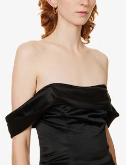 Lux Strapless Silk Top -Whistles Store R04115879 BLACK ALT04