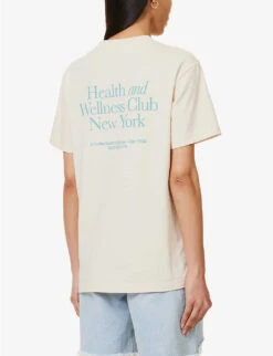 Health And Wellness Club Logo-print Cotton-jersey T-shirt -Whistles Store R04115916 CREAMPARADISE ALT03