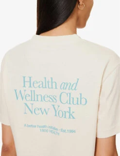 Health And Wellness Club Logo-print Cotton-jersey T-shirt -Whistles Store R04115916 CREAMPARADISE ALT04