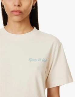 Health And Wellness Club Logo-print Cotton-jersey T-shirt -Whistles Store R04115916 CREAMPARADISE ALT05