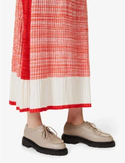 ME AND EM Colour-blocked Ribbed-knit Wool-blend Midi Skirt -Whistles Store R04117225 BURNTORANGECREAM ALT04