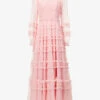 Violet Tiered Sequin-embellishment Woven Gown -Whistles Store R04118178 ROSEQUARTZ M