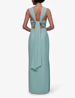 Whistles Tie Back Stretch-crepe Maxi Dress -Whistles Store R04118636 ALT03