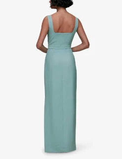 Whistles Mila Square-neck Stretch-recycled-polyester Maxi Dress -Whistles Store R04118641 ALT03