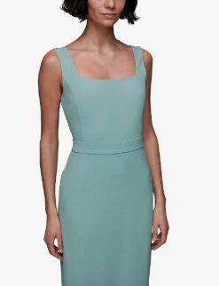Whistles Mila Square-neck Stretch-recycled-polyester Maxi Dress -Whistles Store R04118641 ALT04