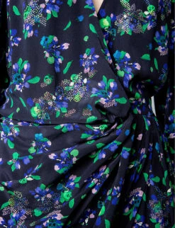 Zadig & Voltaire Floral-print Silk Midi Dress -Whistles Store R04118651 NOIR ALT04