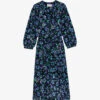 Zadig & Voltaire Floral-print Silk Midi Dress 2 Zadig & Voltaire Floral-print Silk Midi Dress -Whistles Store R04118651 NOIR M