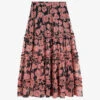 Ted Baker Allesaa Floral-print Tiered Recycled-polyester Maxi Skirt 2 Ted Baker Allesaa Floral-print Tiered Recycled-polyester Maxi Skirt -Whistles Store R04121162 BLACK M