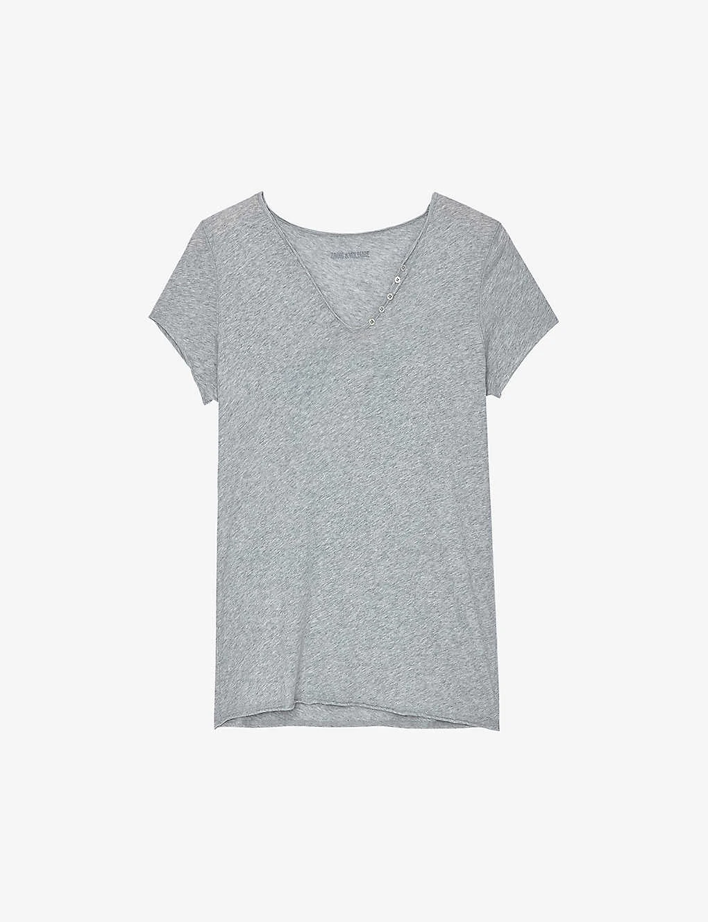 Zadig & Voltaire Henley Skull And Floral-embellished Cotton-jersey T-shirt 3 Zadig & Voltaire Henley Skull And Floral-embellished Cotton-jersey T-shirt