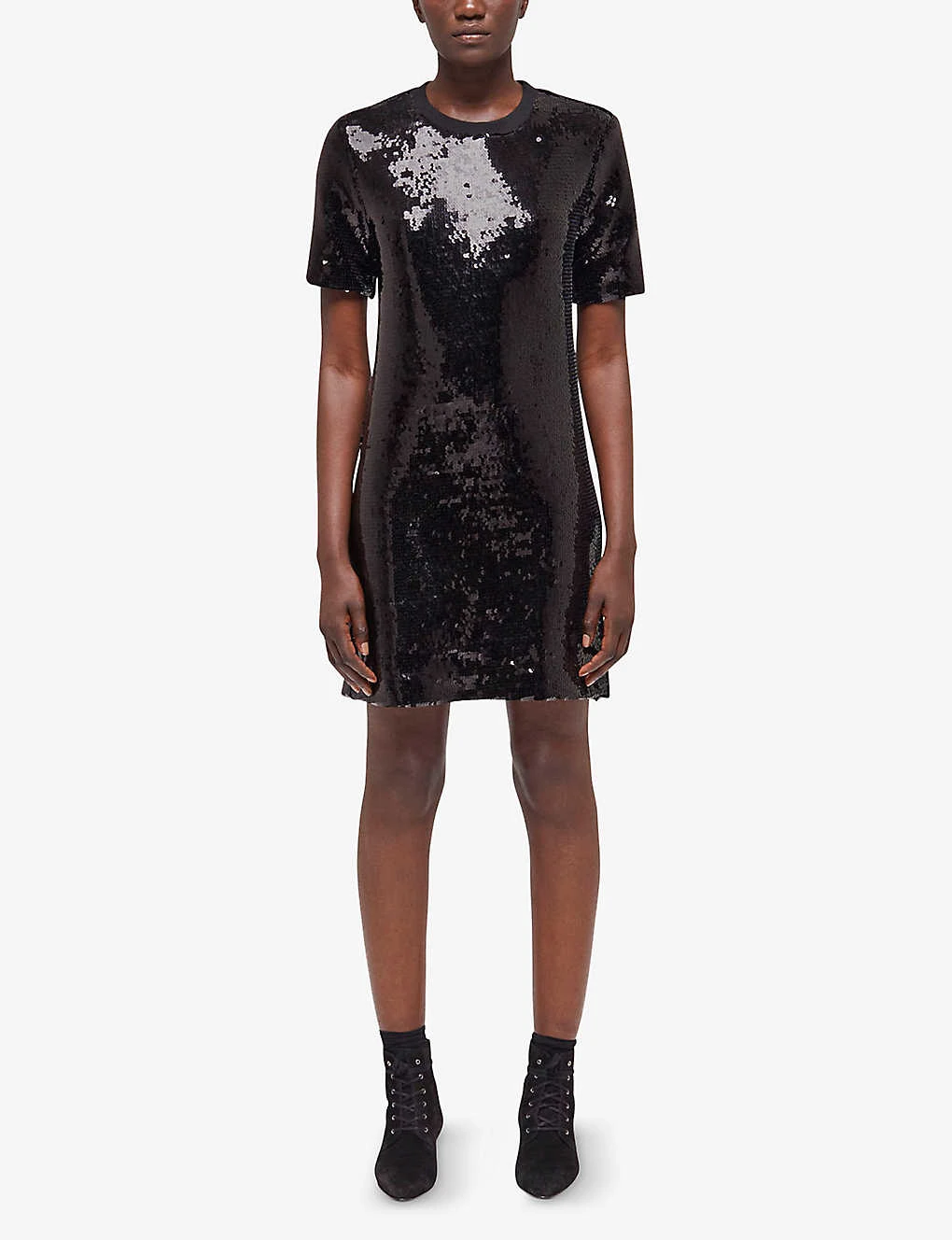 THE KOOPLES Sequinned Stretch-woven Mini T-shirt Dress 5 THE KOOPLES Sequinned Stretch-woven Mini T-shirt Dress - Image 3