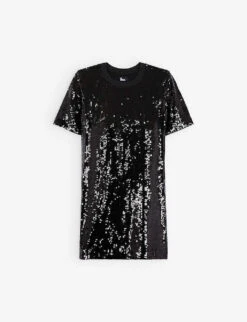 THE KOOPLES Sequinned Stretch-woven Mini T-shirt Dress