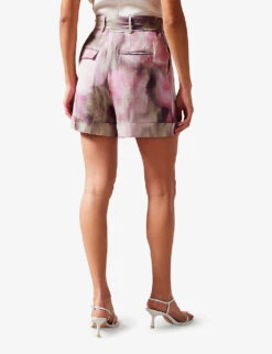 Ted Baker Floral-print Tailored High-rise Woven Shorts 9 Ted Baker Floral-print Tailored High-rise Woven Shorts -Whistles Store R04122510 CORAL ALT03