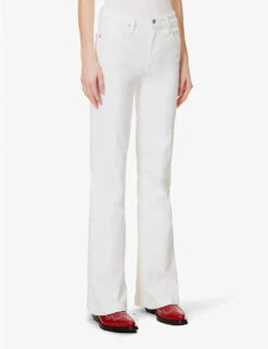 Paige Genevieve Flared Mid-rise Stretch-denim Jeans 10 Paige Genevieve Flared Mid-rise Stretch-denim Jeans -Whistles Store R04123066 CRISPWHITE ALT02