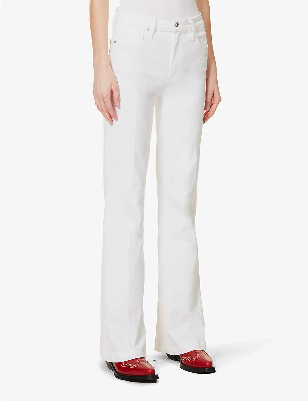 Paige Genevieve Flared Mid-rise Stretch-denim Jeans 5 Paige Genevieve Flared Mid-rise Stretch-denim Jeans - Image 3