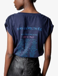 Zadig & Voltaire Adele Graphic-print Sleeveless Organic-cotton T-shirt -Whistles Store R04125253 ENCRE ALT04