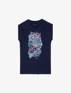 Zadig & Voltaire Adele Graphic-print Sleeveless Organic-cotton T-shirt