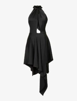 STELLA MCCARTNEY Asymmetric Cut-out Stretch-woven Mini Dress