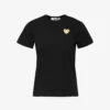 Comme Des Garçons Play Heart-appliqué Slim-fit Cotton-jersey Top -Whistles Store R04126227 BLACK M