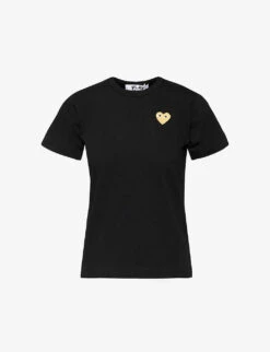 Comme Des Garçons Play Heart-appliqué Slim-fit Cotton-jersey Top
