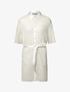 Camelia Button-down Cotton-knit Shirt Dress