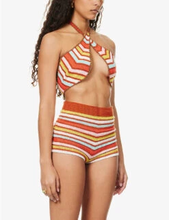 Chevron-pattern Crochet-knit Shorts 9 Chevron-pattern Crochet-knit Shorts -Whistles Store R04126885 MULTI ALT02