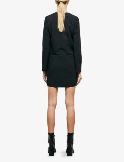 THE KOOPLES Double-breasted Pleated-hem Stretch-woven Mini Blazer Dress 10 THE KOOPLES Double-breasted Pleated-hem Stretch-woven Mini Blazer Dress -Whistles Store R04127674 BLA01 ALT03