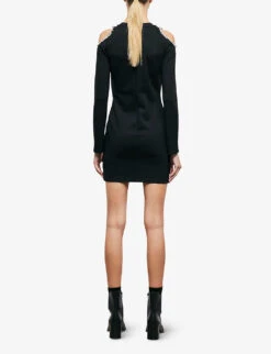 THE KOOPLES Cutout-embellished Cotton Mini Dress -Whistles Store R04127684 BLA01 ALT03