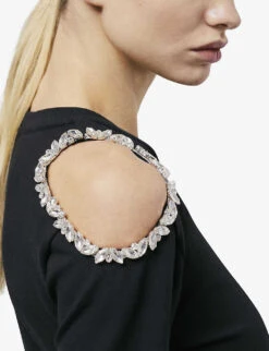 THE KOOPLES Cutout-embellished Cotton Mini Dress -Whistles Store R04127684 BLA01 ALT04