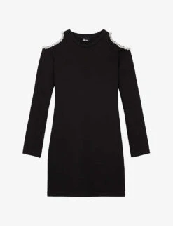 THE KOOPLES Cutout-embellished Cotton Mini Dress