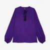 THE KOOPLES Drawstring-neck Satin Blouse -Whistles Store R04127743 PUR01 M