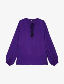 THE KOOPLES Drawstring-neck Satin Blouse