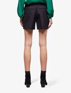 THE KOOPLES Slim-fit Pocket-detail Wool Shorts -Whistles Store R04127976 BLA01 ALT03