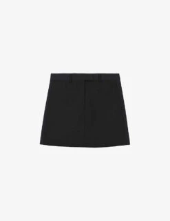 THE KOOPLES Side-pocket Cropped Wool Mini Skirt