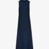 Ted Baker Eleanar Tied Cowl-neck Recycled-polyester Midi Dress -Whistles Store R04128534 DKBLUE M