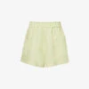 Emilia Frilled-trim Organic-linen Shorts 2 Emilia Frilled-trim Organic-linen Shorts -Whistles Store R04128925 NEONLIME M