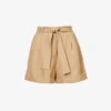 Clementina High-rise Organic-linen Shorts -Whistles Store R04128927 TAN M