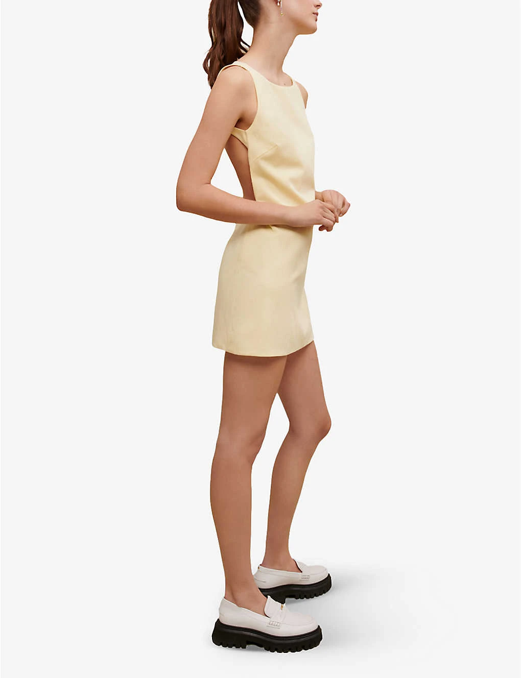 Maje Open Back Straight-cut Cotton-blend Mini Dress 5 Maje Open Back Straight-cut Cotton-blend Mini Dress - Image 3