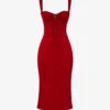 Valencia Corset Satin Midi Dress -Whistles Store R04130772 REDROSE M