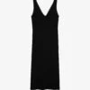 THE KOOPLES Scalloped-trim V-neck Woven Midi Dress 2 THE KOOPLES Scalloped-trim V-neck Woven Midi Dress -Whistles Store R04131160 BLA01 M
