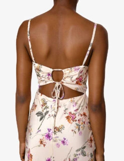 By Malina Lowa Floral-print Satin Maxi Dress -Whistles Store R04133228 SOFTFLORALVANILLA ALT04