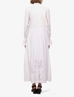 THE KOOPLES Broderie Anglaise Embroidered Cotton Maxi Dress -Whistles Store R04134664 WHI01 ALT03