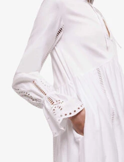 THE KOOPLES Broderie Anglaise Embroidered Cotton Maxi Dress -Whistles Store R04134664 WHI01 ALT04