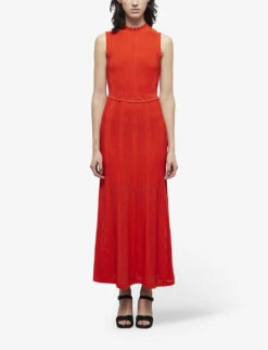 THE KOOPLES Scalloped-trim Knitted Midi Dress -Whistles Store R04134667 ORA01 ALT02