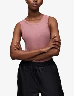 AllSaints Rina Round-neck Stretch-woven Tank Top -Whistles Store R04134780 SOFTPINK ALT02